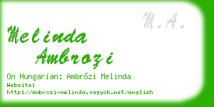 melinda ambrozi business card